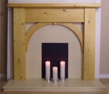 Contemporary Arch Pine Fire Surround